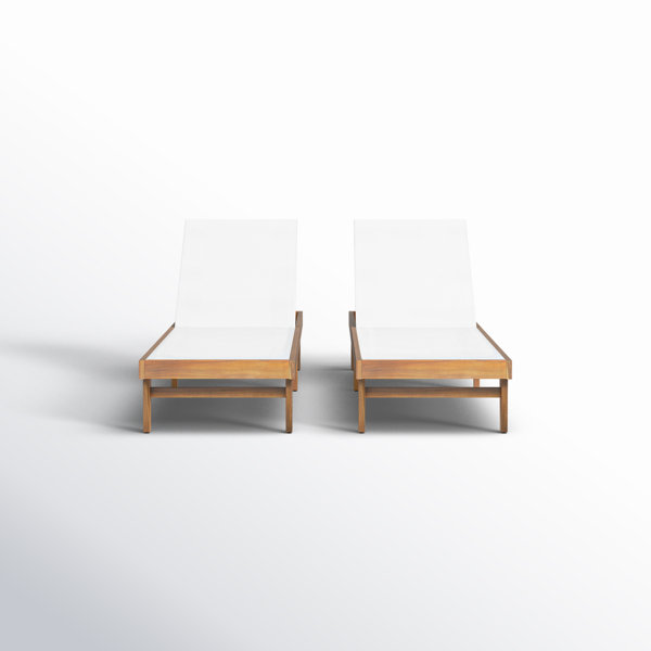Scheiner 24'' Outdoor Acacia Chaise Lounge (Set of 2)