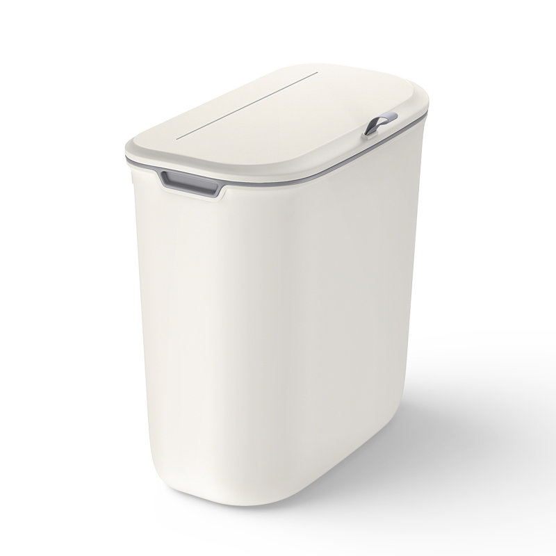 9 Litre Touch Top Kitchen Trash Can, White