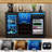 BROTTAR Large Coffee Bar Cabinet with Fridge (Fridge Included) Liquor Wine Bar Cabinet with LED Lights, Glass Holder, Wine Rack, Human Body Sensor, Buffet Sideboard for Home, Black