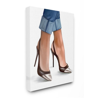 «Fashion Fashion Heels Cuffed Blue Denim» par Ziwei Li - reproduction d'art