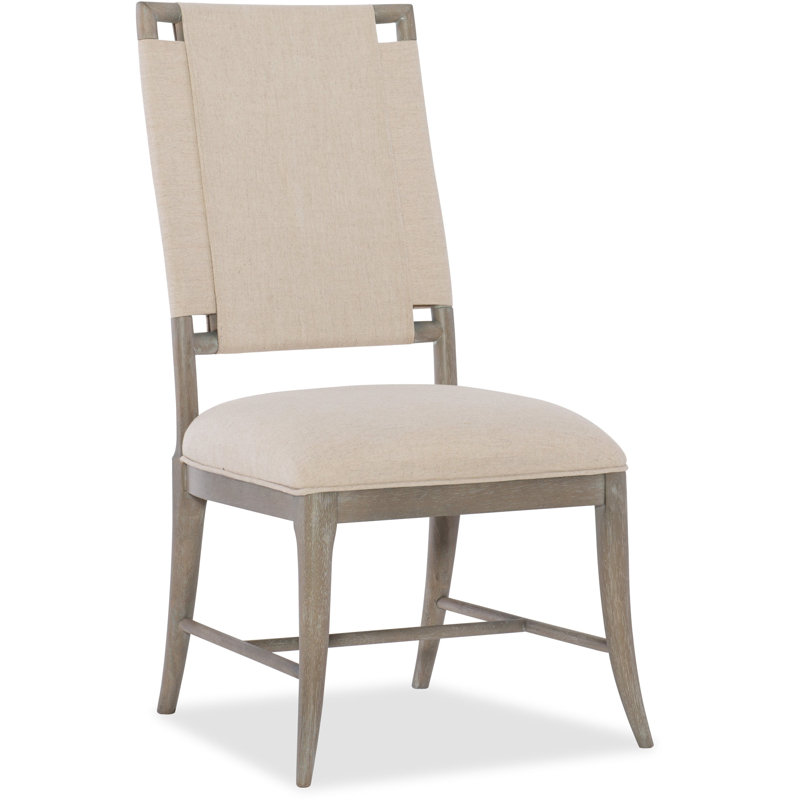 Greige Sand-Blasted Linen Upholstered Side Chair