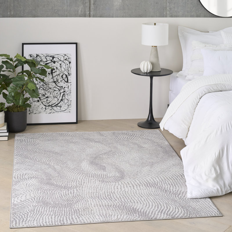 Alim Abstract Machine Made Area Rug, Rectangle 119 x 180 cm, Grey