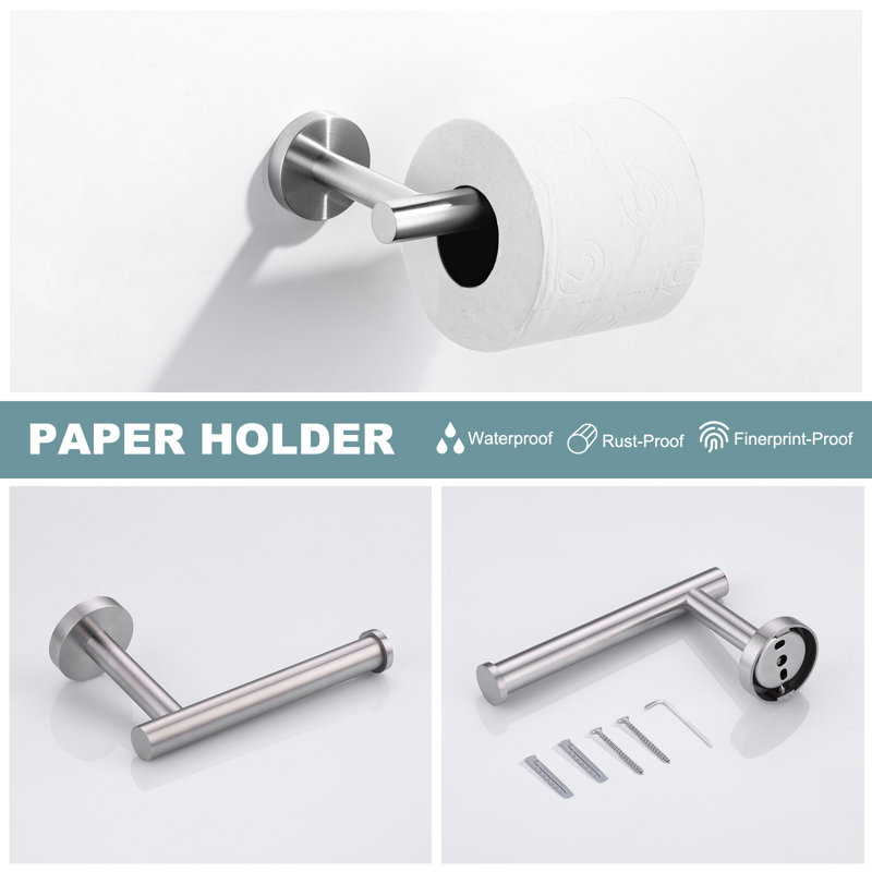 Brushed Nickel 3-Piece Stainless Steel Bathroom Hardware Set