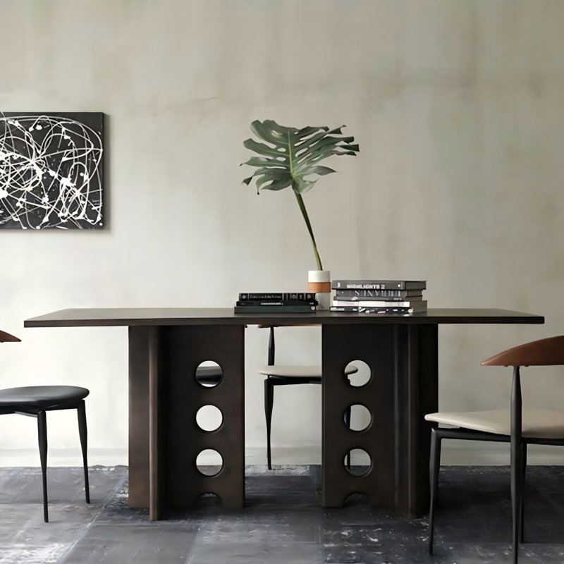 Bureau rectangulaire en bois massif 70,87 "brun, H 29,53 po x l 70,87 po x P 31,5 po