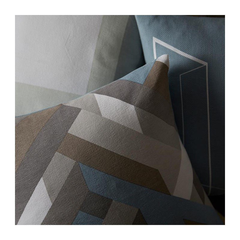  Square 100% Cotton Pillow Cover & Insert, Polyester, Gray, 18" H x 18" W x 4" D