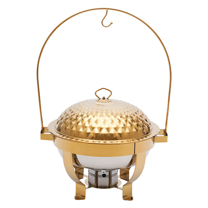 Réchaud 4,5L rond en acier inoxydable, Or