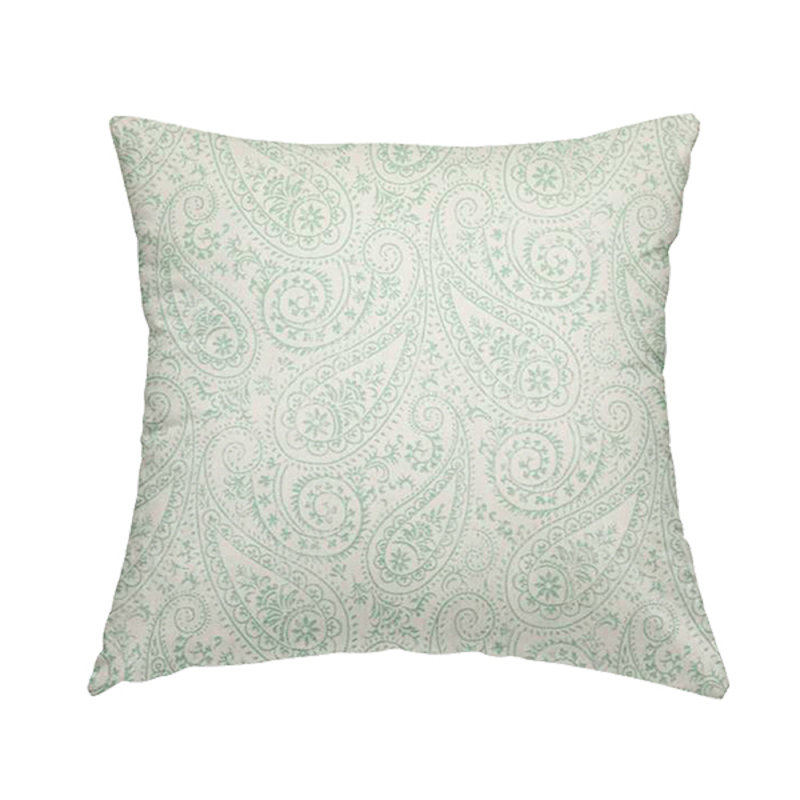 McGill Paisley Rectangular Throw Cushion, White/Green