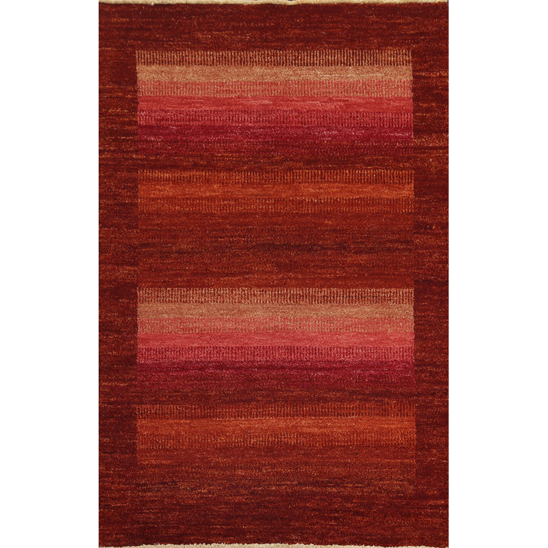 Tapis oriental unique Gabbeh Kashkoli noué à la main 4 pi x 6 pi 1 po