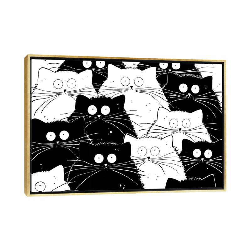 Big flash Mog par Kim Haskins-impression d’art graphique, Pas de tapis, H 18 po x l 26 po x P 1,5 po, Toile encadrée d'or
