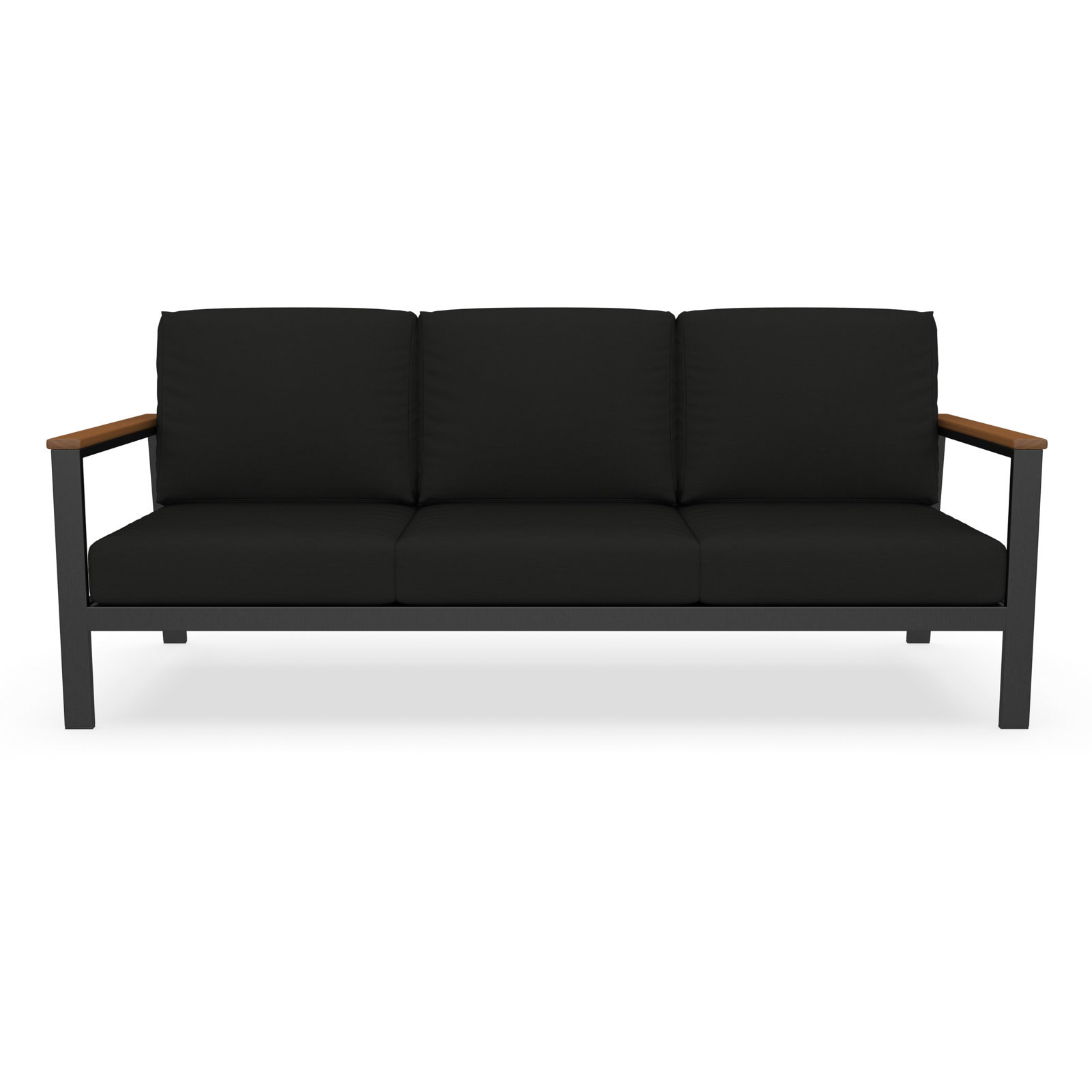 Townsend 80" Sunbrella® Patio Sofa, Canvas Black Sunbrella® Canvas, Yes, Brown