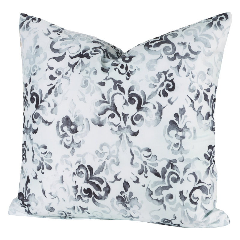 Rococo Damask Reversible Throw Pillow, 26"