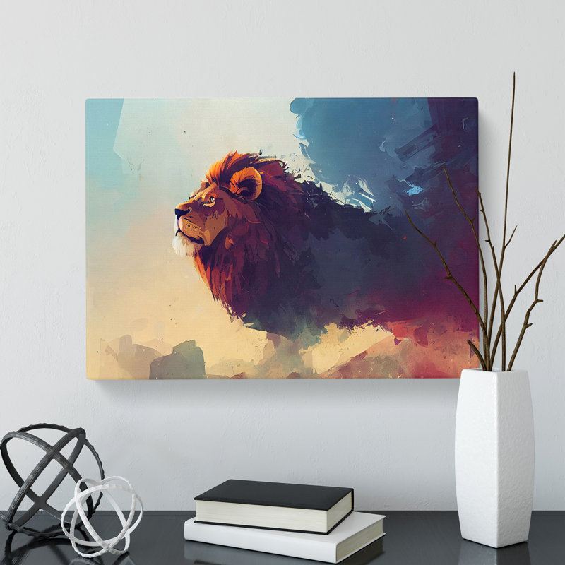 Lion Art Painting Vol.1 Abstract - Wrapped Canvas Print, 35cm H x 50cm W x 3cm D