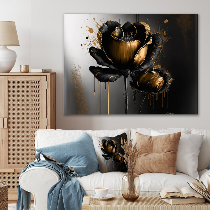 Glam Plants & Flowers Wall Decor on Metal, 12" H x 20" W