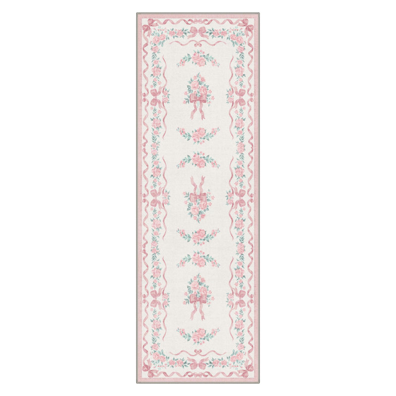 Tapis à motif floral Atascadero, Tapis de couloir de 2 pi x 7 pi