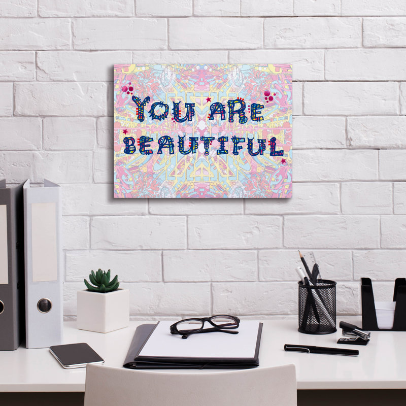 «You Are Beautiful» par Dean Russo, art mural sur toile, H 12 po x l 16 po x P 0,75 po
