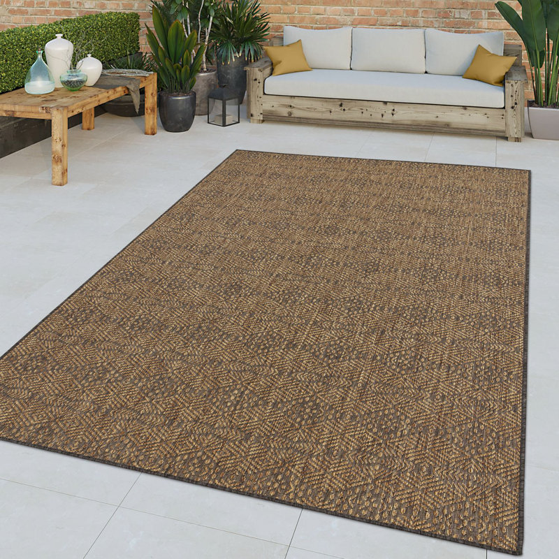 Tapis intérieur / extérieur rectangulaire Lachezar, Rectangle 3 pi 11 po x 5 pi 3 po