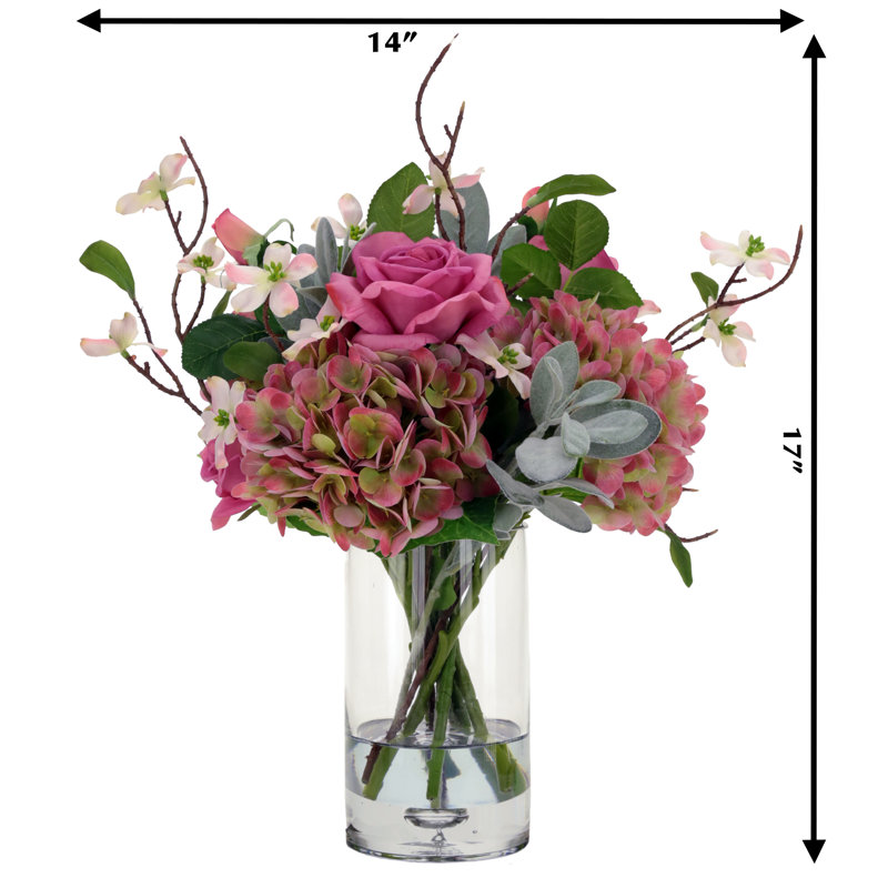 Rose Hydrangea Bouquet - 17 Inches