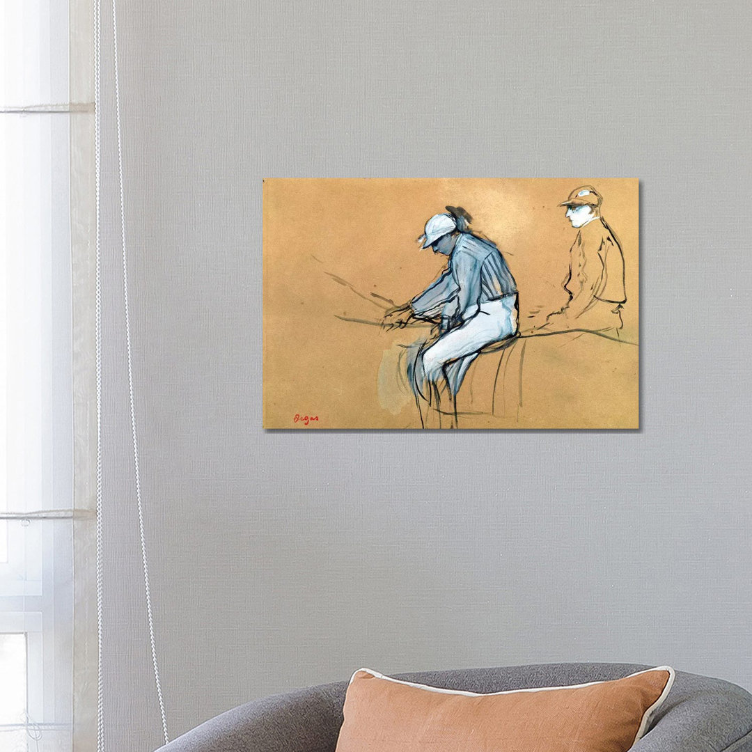 Jockeys by Edgar Degas - Wrapped Canvas Painting