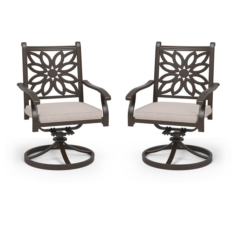 Chaise pivotante en aluminium coulé avec coussin Ragusa Mcnabb