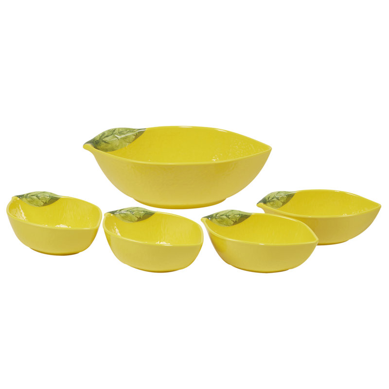 3D Lemon 5Pc Serving Bowl Set