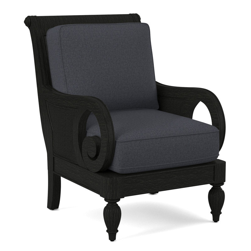 Grand View 71.12Cm Wide Armchair, Gray Sugar Performance; 0863-84, Antique Black Finish