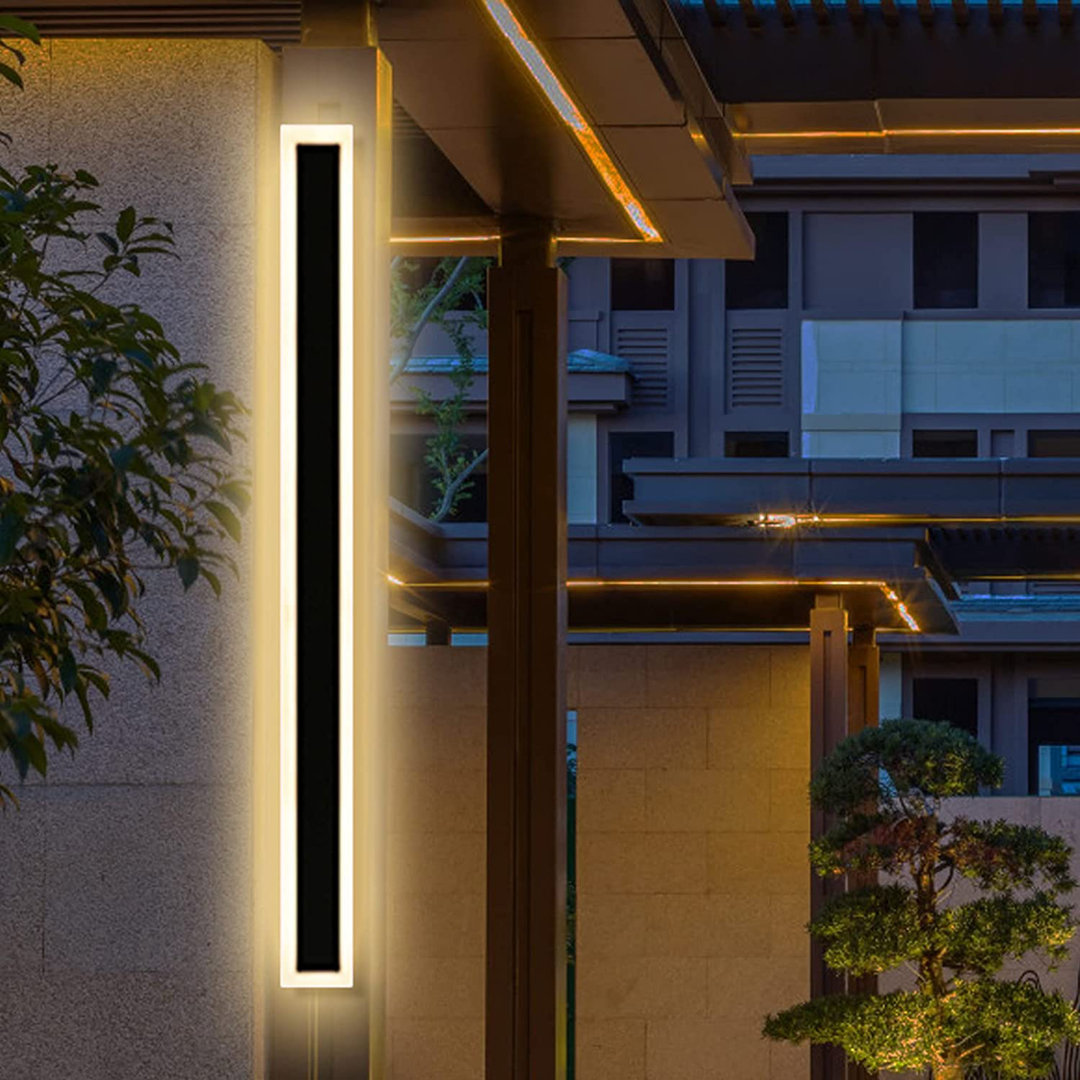 Curtisa Outdoor Modern Rectangular Acrylic Wall Light Led Sconce Fixture Red Barrel Studio®