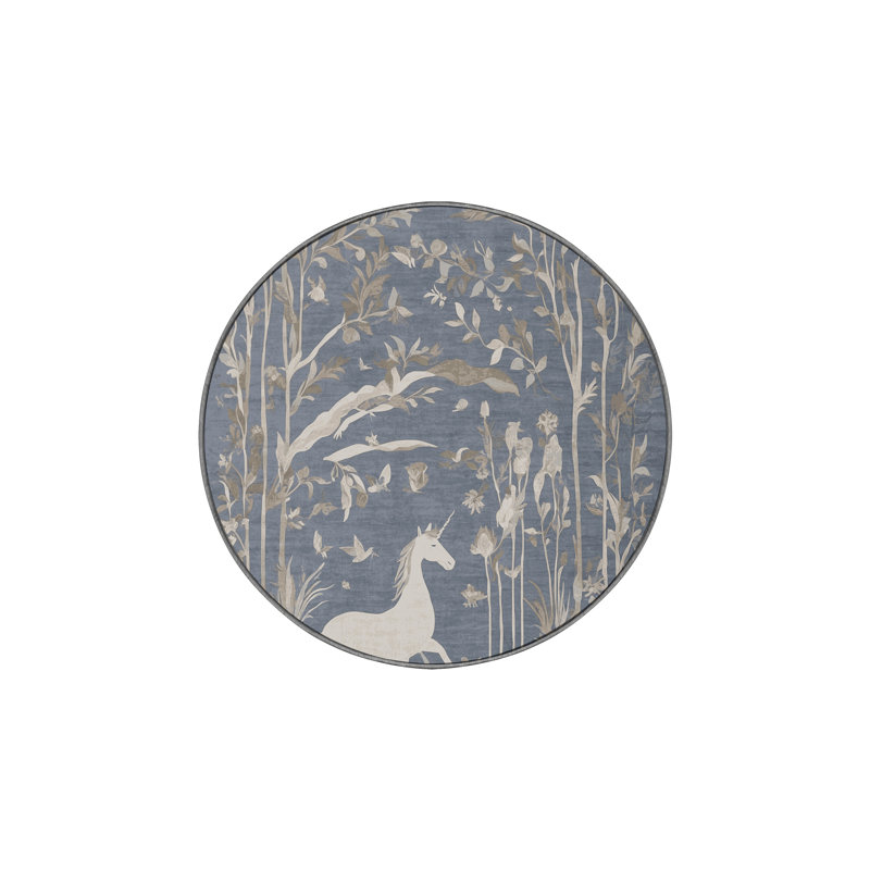Silky Soft Plush Gray Area Rug, Round 8'