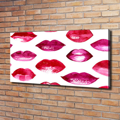 Red Lips - No Frame Print on Canvas