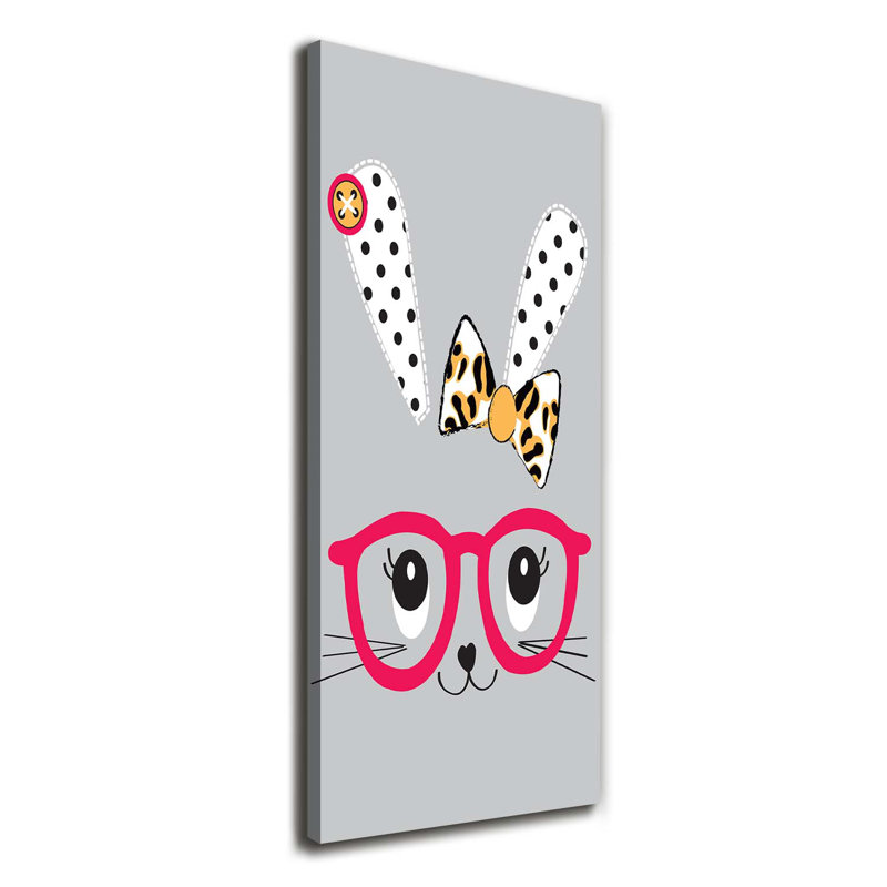 Rabbit With Glasses - Wrapped Canvas Print