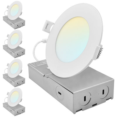 Plafonnier encastré à DEL sans lumière 4cc Luxrite 4cc 650/800 / 1066LM CRI 90 gradable 8W / 10W / 13W IC