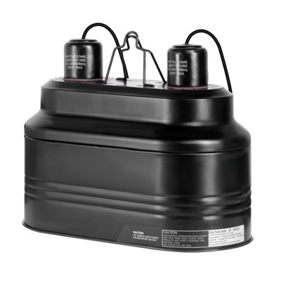 Luminaire pour reptile simple 160W, culot de lampe dôme réfléchissant chaleur / UVB, pour terrarium pour petits animaux et tortue, noir