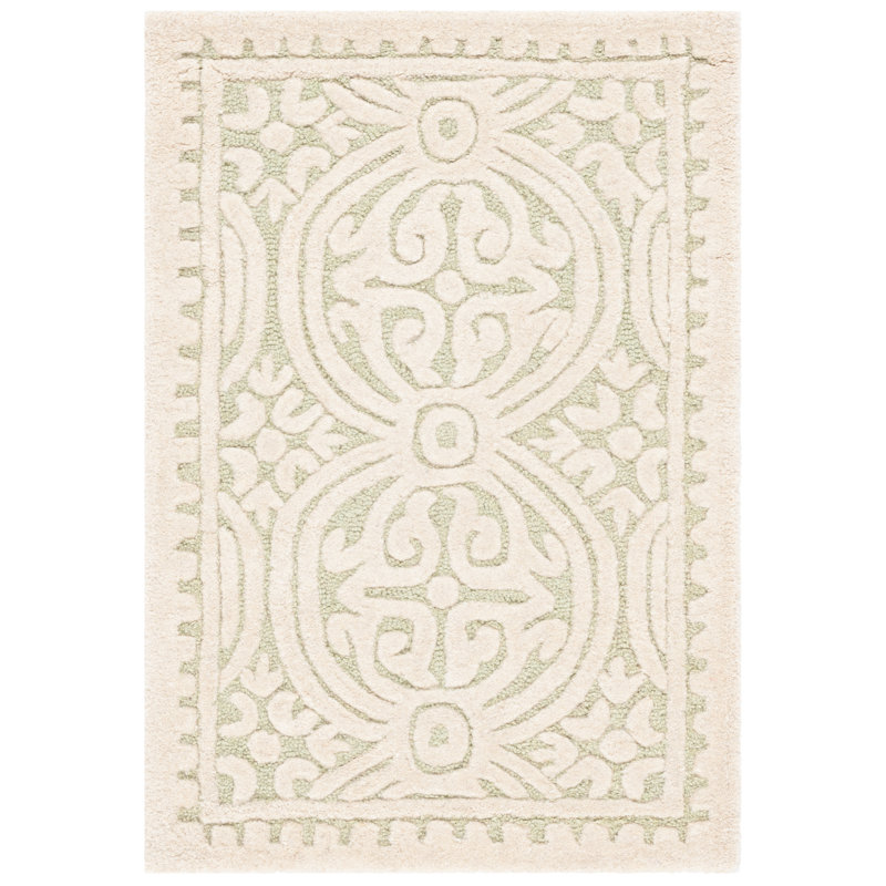 Steve Cambridge Hand Tufted Wool Geometric Rug, Rectangle 2'6" x 4'