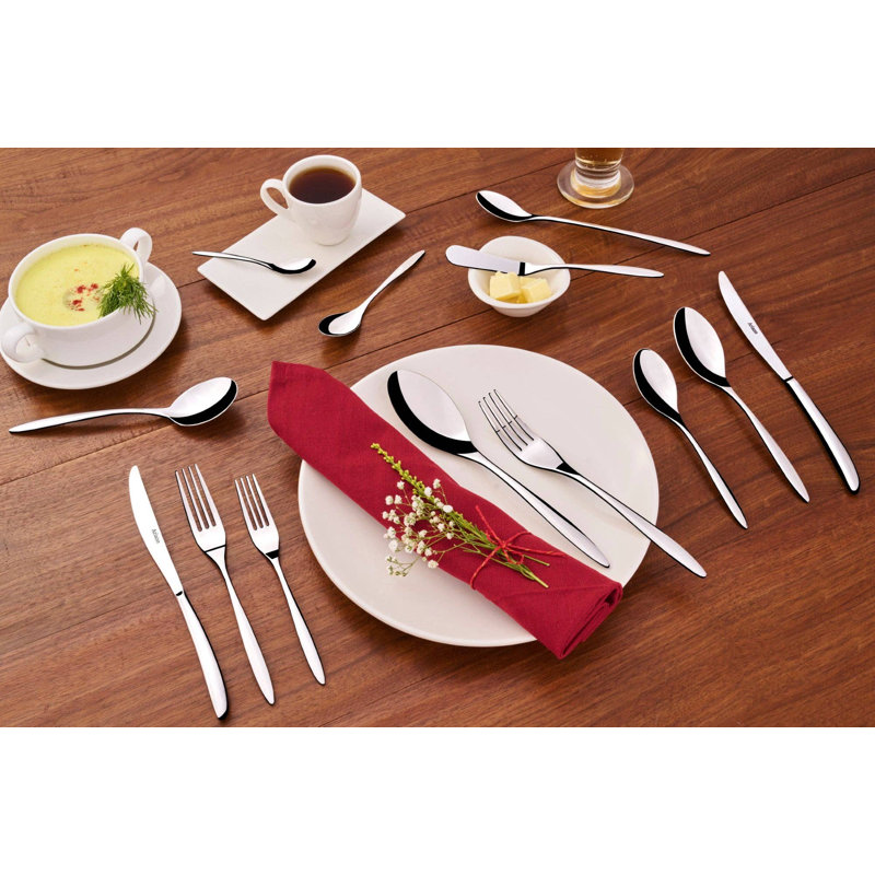Ensemble de cuillères à dessert en acier inoxydable Clista | Argent | 7,3 po | 12 pièces