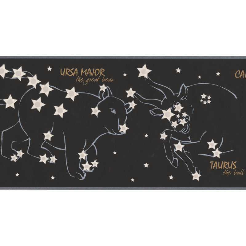 Bordure de papier peint L 7 pi x l 180 po Night Sky, Noir foncé
