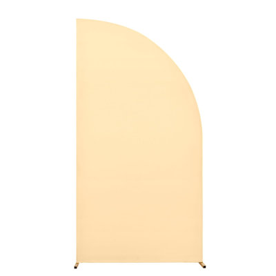 Support pour toile de fond demi-lune double face extensible - Tissu réutilisable pour mariage, fête, décor de studio - Champagne, convient à un support de 5 pi (81 x 153 cm)