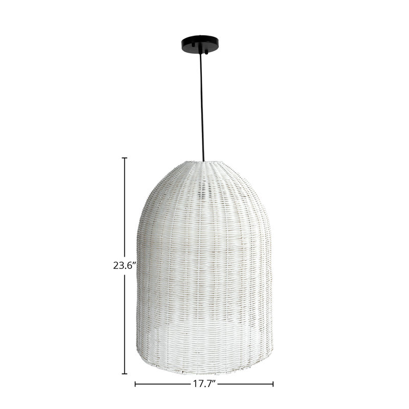 Campana 1 - Light Rattan Chandelier, 24" H x 18" W x 18" D