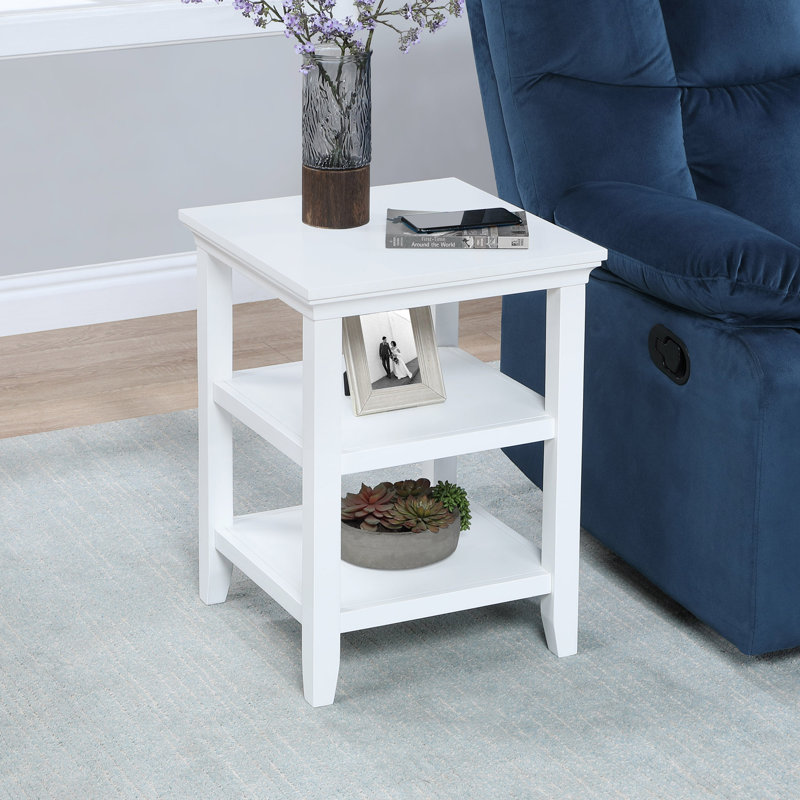 Grande table de bout avec rangement Morphew, Blanc