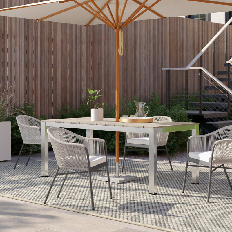 Reginald Rectangular Outdoor Dining Table Yes , 72 " W 36 " D, Black, Driftwood