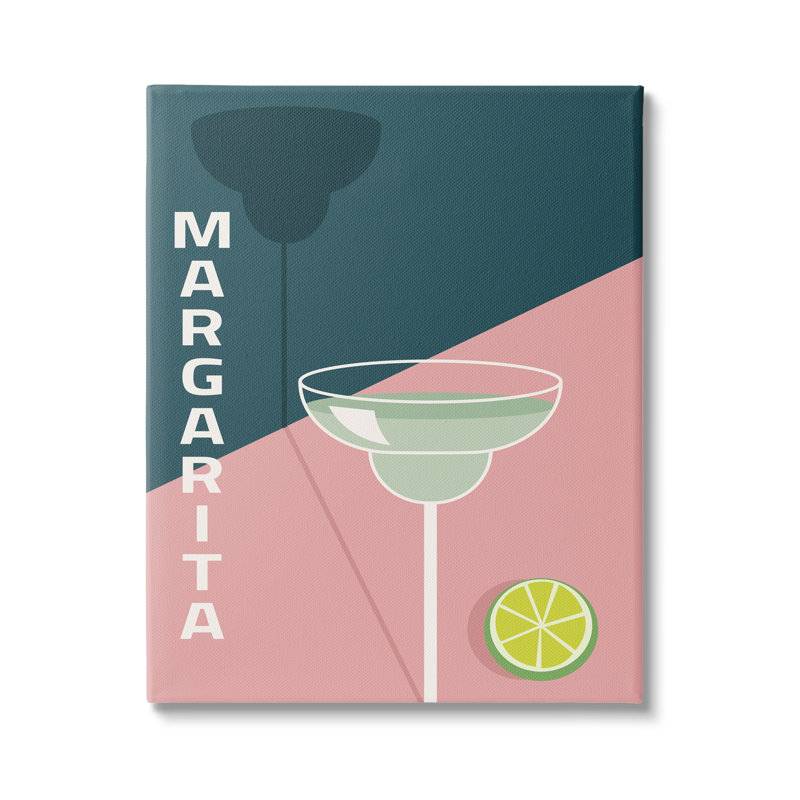 «Modern Margarita Blocked Citrus Contemporary Cocktail», impression, Toile tendue, H 20 po x l 16 po x P 1,5 po