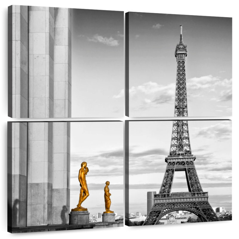 Vue de la tour Eiffel Lilie, H 26 po x l 26 po
