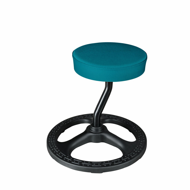 Valenzuela Ergonomic Active Stool with Footring Pedestal Base, Blue