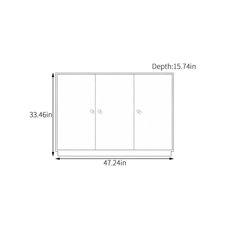 Armoire de rangement vintage en bois massif, 33.46 " H x 47.24 " W x 15.74 " D