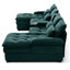 Lin 130 en forme de U 130 po avec double couche de rembourrage, console intégrée, structure en bois, style moderne pour l'esthétique de l'espace de vie