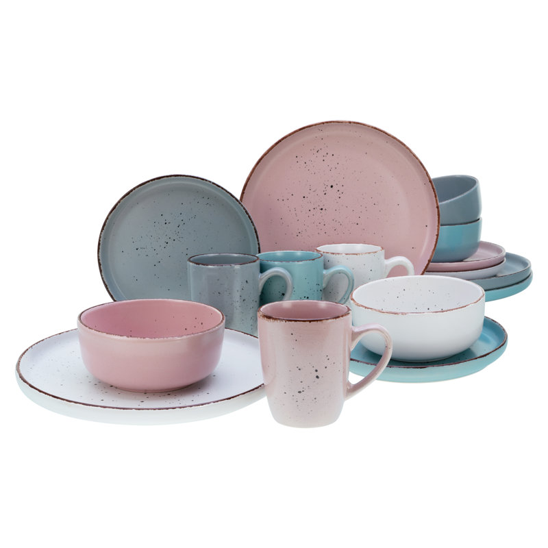 16 Piece Bone China Dinnerware Set, Service for 4