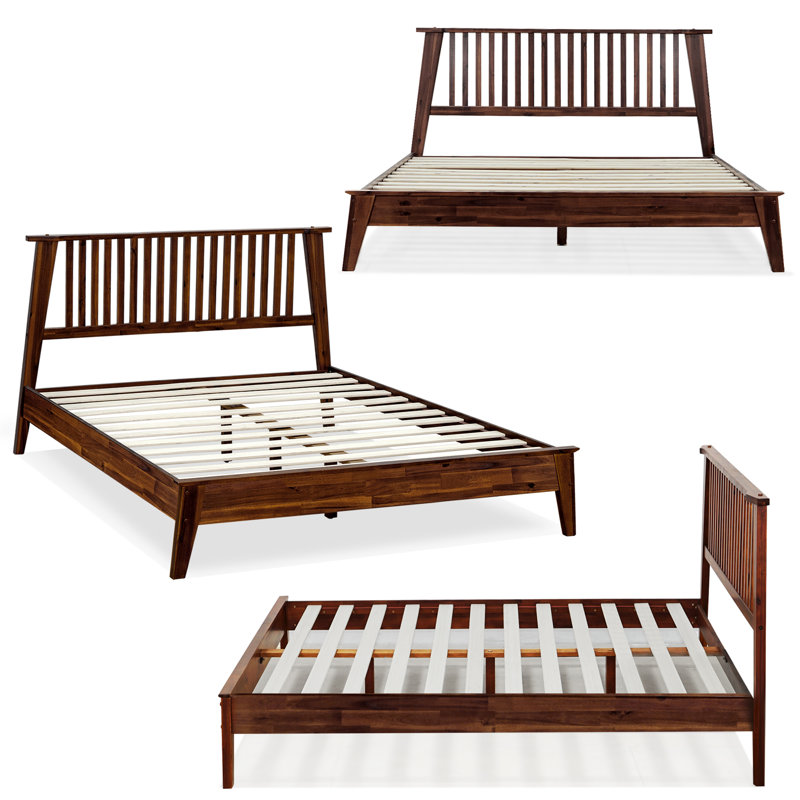 Kaylin Premium Solid Wood Platform Bed Frame With Headboard – 800 Lb Capacity, No Box Spring Needed, Fits All Mattresses, 5-Year Warranty