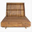 Ensemble de chaise longue en bois d'acacia massif avec COUSSIN LUNGE (gris foncé) - Version crème assortie disponible