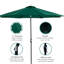 Parasol de terrasse avec frange de 10 pi Idaly avec poteau en aluminium couleur bois Idaly-389844824