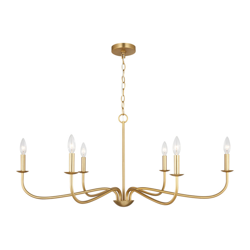Abells Six Light Chandelier from Generation Lighting , Satin Brass