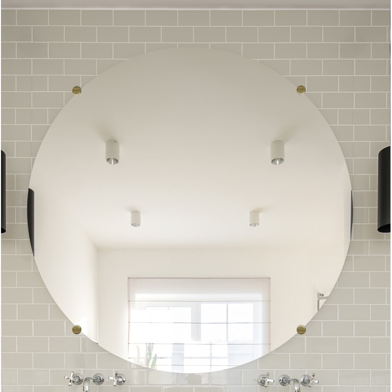Miroir d'appoint Sans Cadre, Laiton, 29 po x 29 po