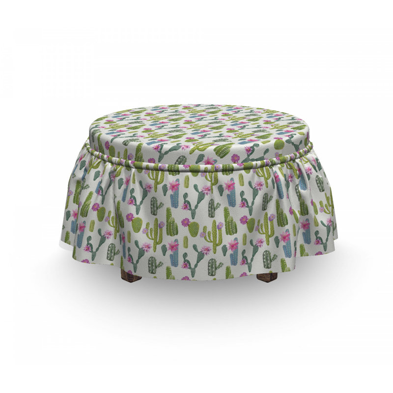 Housse pour repose-pieds floral saguaro plante